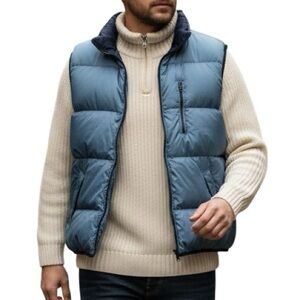 Old Navy Men’s Reversible Puffer Vest Size XL Quilted Zip Up Insulated Gorpcore